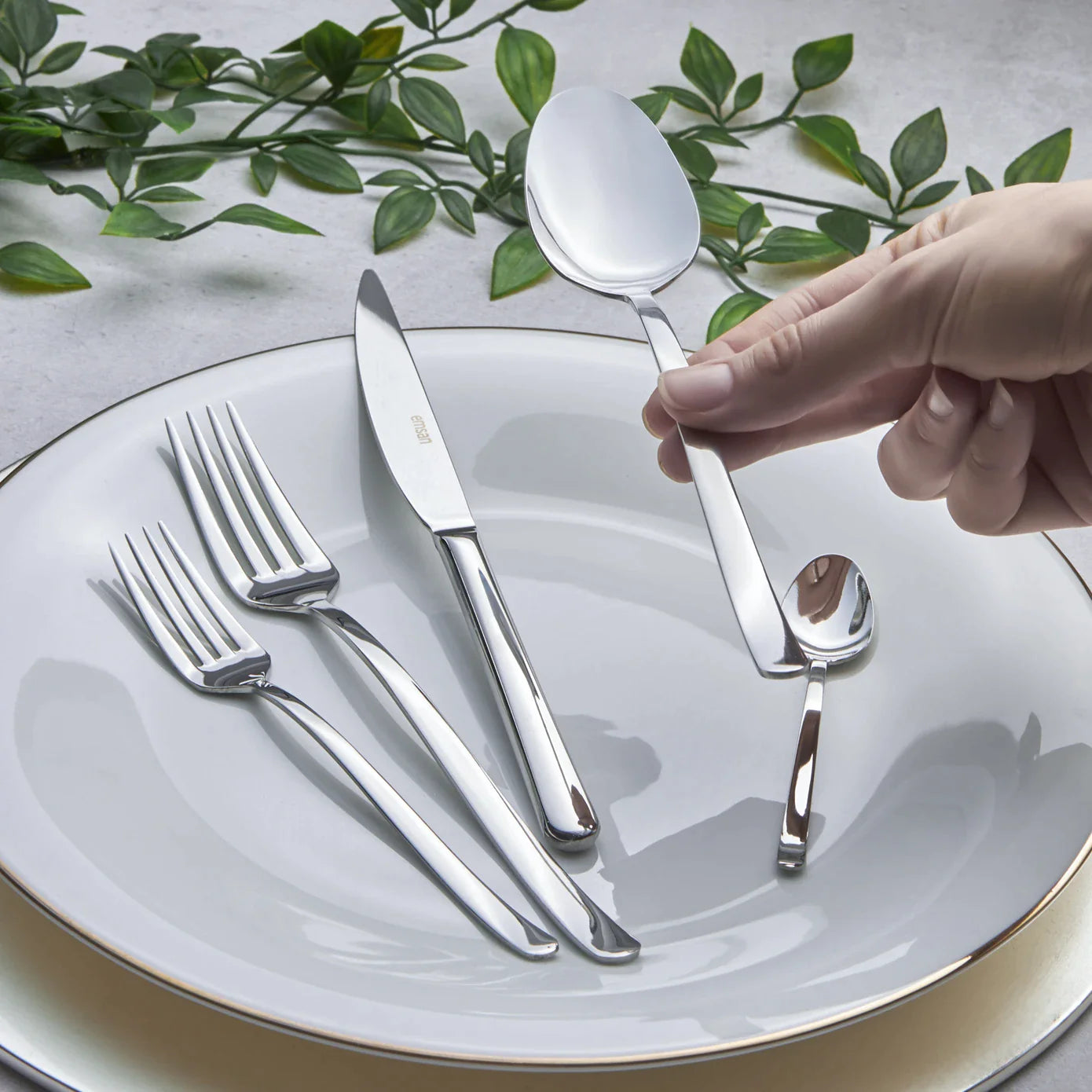 Silverware Set 30 Pieces For 6 Person + Porcelain Dinnerware Set
