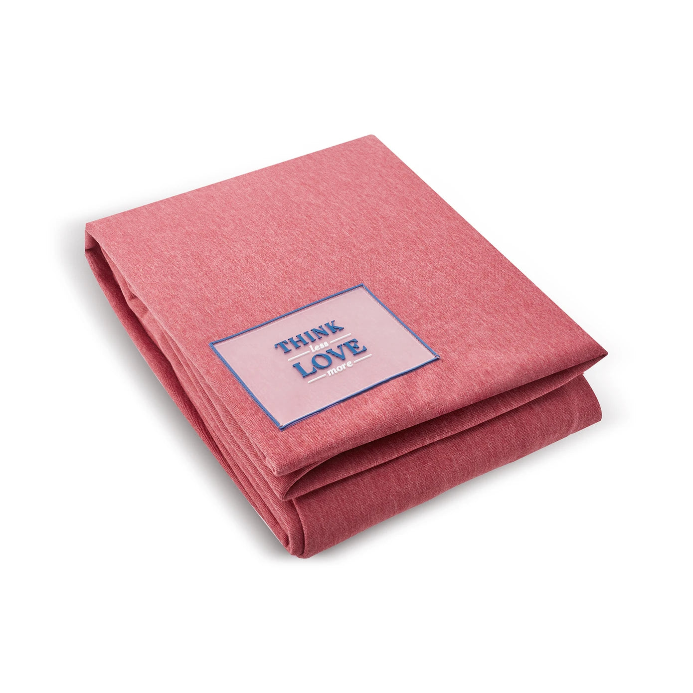 Red throw blanket with soft and cozy texture.
