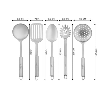 Stainless Steel 8 Pieces Cookware Set + Utensils Set In Stainless Steel