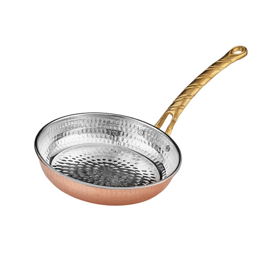 Handmade copper frying pan for exceptional cooking and culinary craftsmanship.