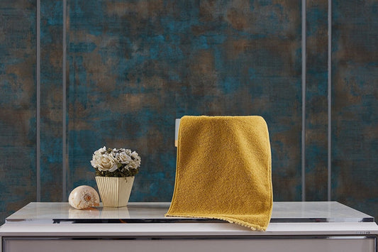 Mustard Hand Towel: Add a pop of color and style to your bathroom or kitchen with this vibrant and versatile hand towel. Made with soft and absorbent fabric, it's perfect for drying your hands or adding a decorative touch to your space.
