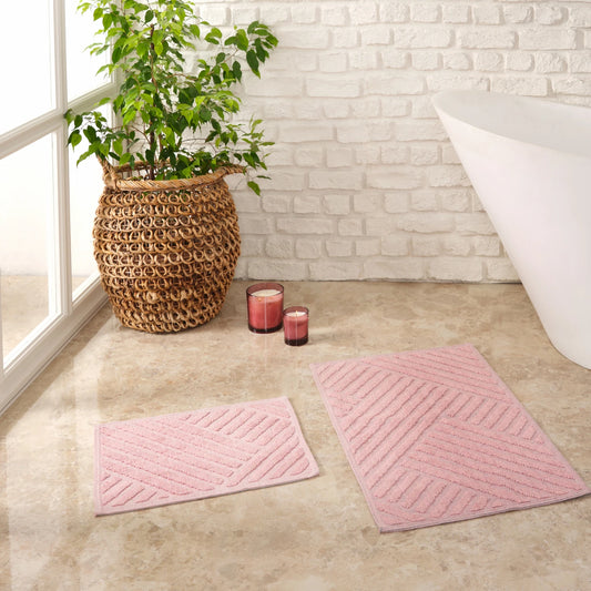 Pink  Bathroom Rugs Set - Soft and Luxurious Bath Mat Collection