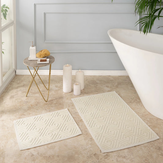 Cream Bathroom Rugs Set - Soft and Luxurious Bath Mat Collection