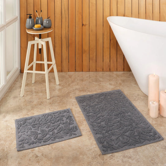 Gray Bathroom Rugs Set - Soft and Luxurious Bath Mat Collection