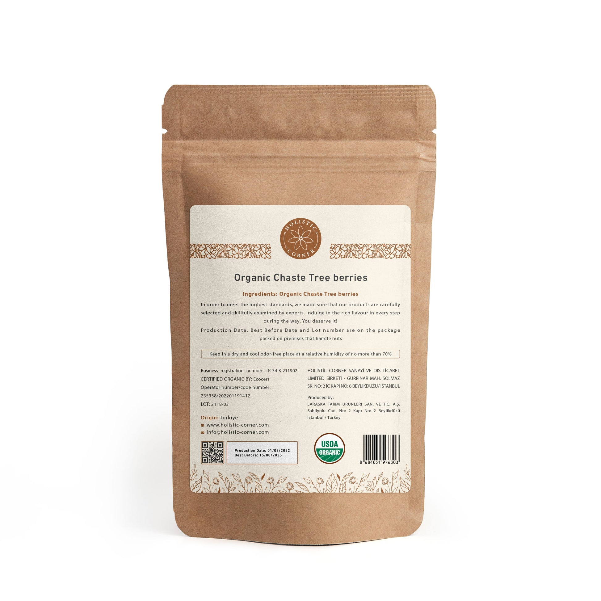 Organic Chaste Tree Berries | 0.19 lb - Natural and Nutritious Herbal Supplement