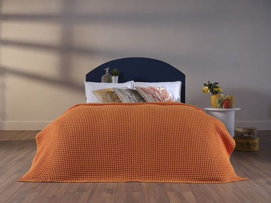Orange queen size bed blanket, adding warmth and vibrancy to your bedroom decor.