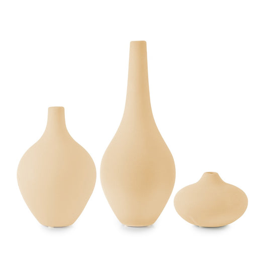 Handmade stoneware textured vase set - elevate your home decor with these artistic and unique pieces.