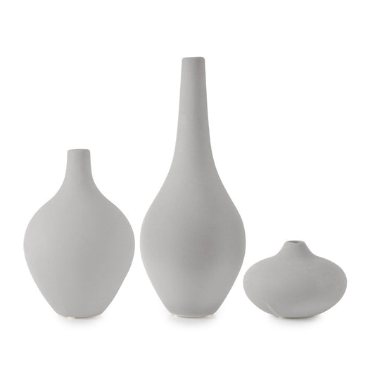 Handmade stoneware textured vase set - elevate your home decor with these artistic and unique pieces.